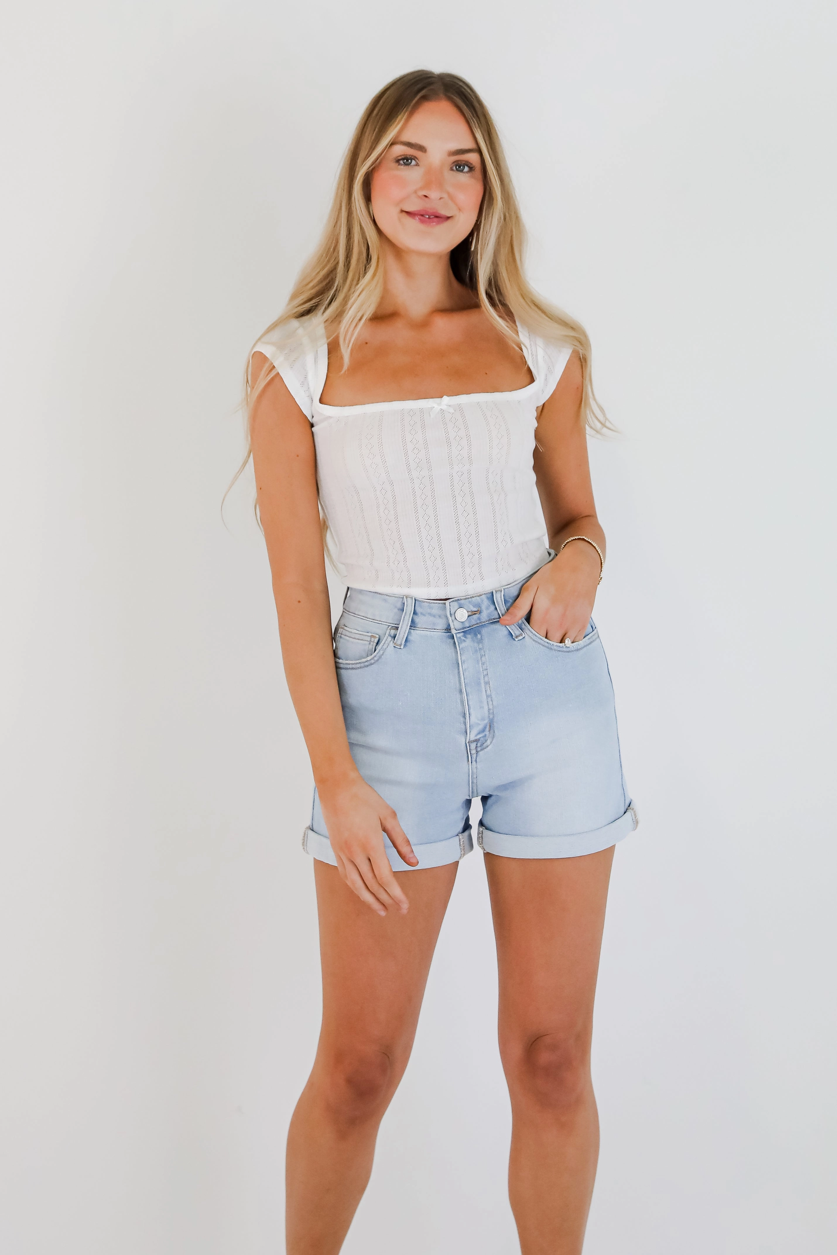 Conveniently Cute Pointelle Tee