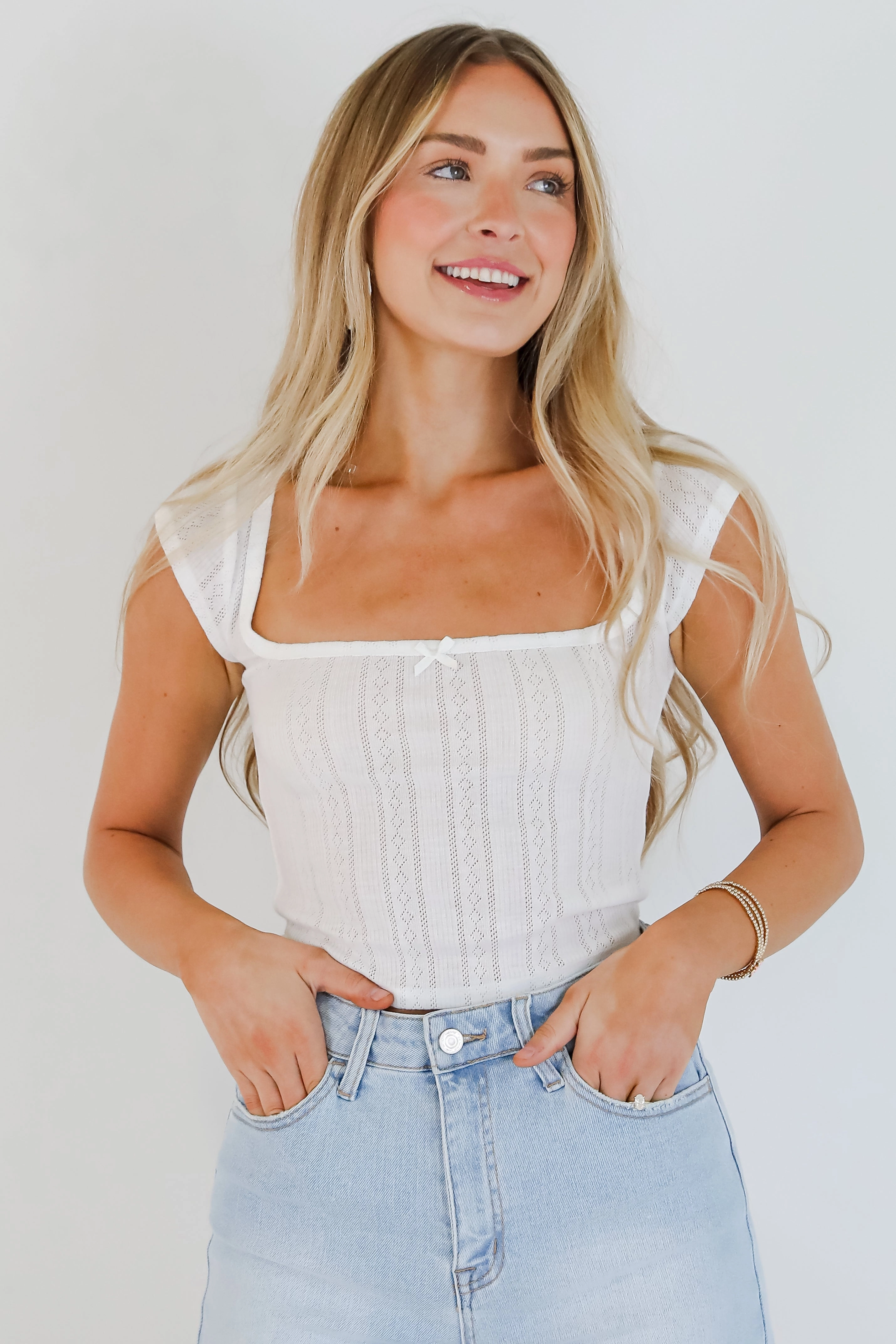 Conveniently Cute Pointelle Tee