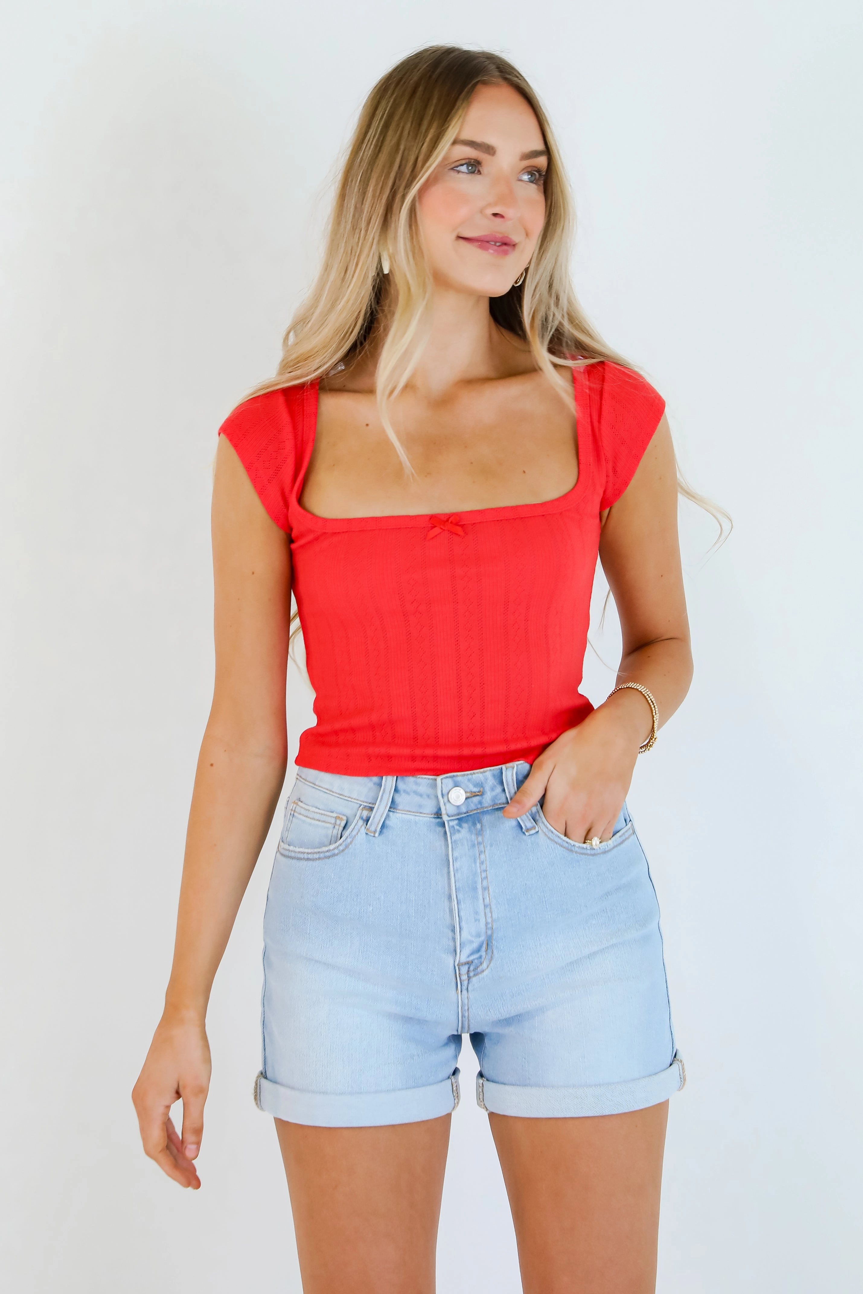 Conveniently Cute Pointelle Tee