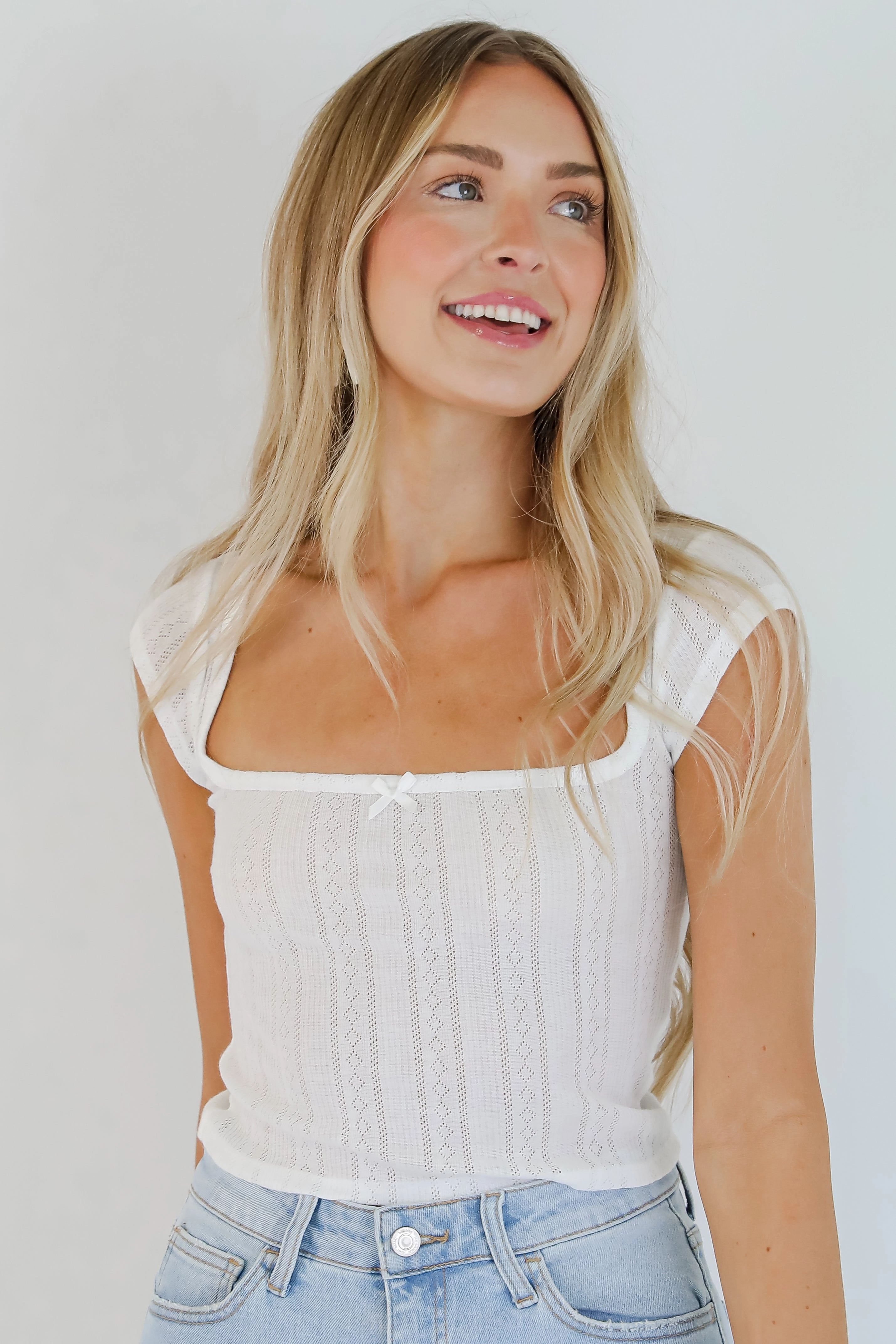 Conveniently Cute Pointelle Tee