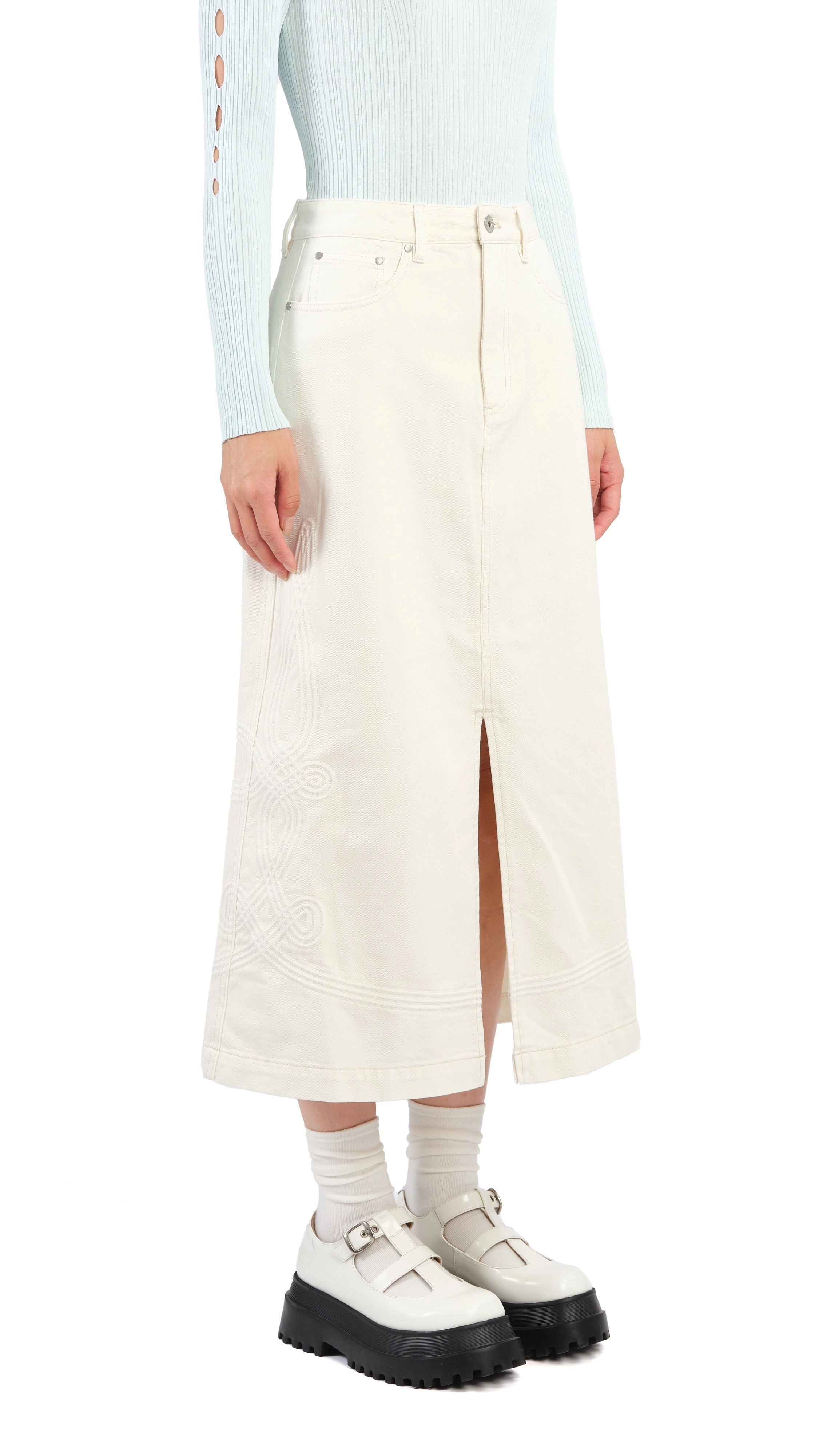 Corded Braiding Pencil Skirt