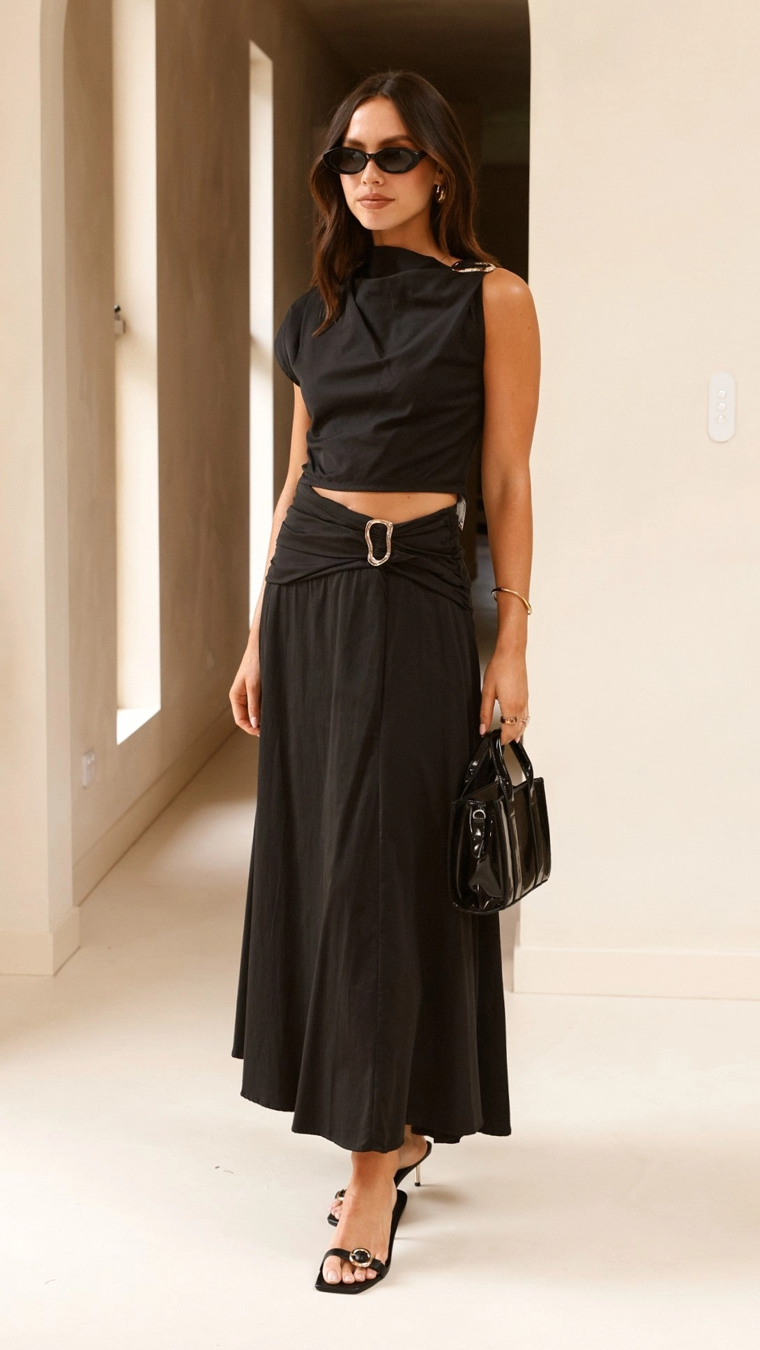 Delphine Maxi Skirt - Black