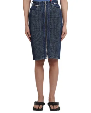 Diesel De-Ronny Smocked Denim Pencil Skirt
