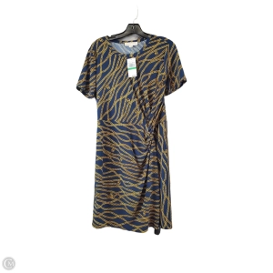 Dress Casual Midi By Michael By Michael Kors In Blue & Yellow, Size: L