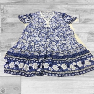 Dress Casual Short By Clothes Mentor In Blue & White, Size: L