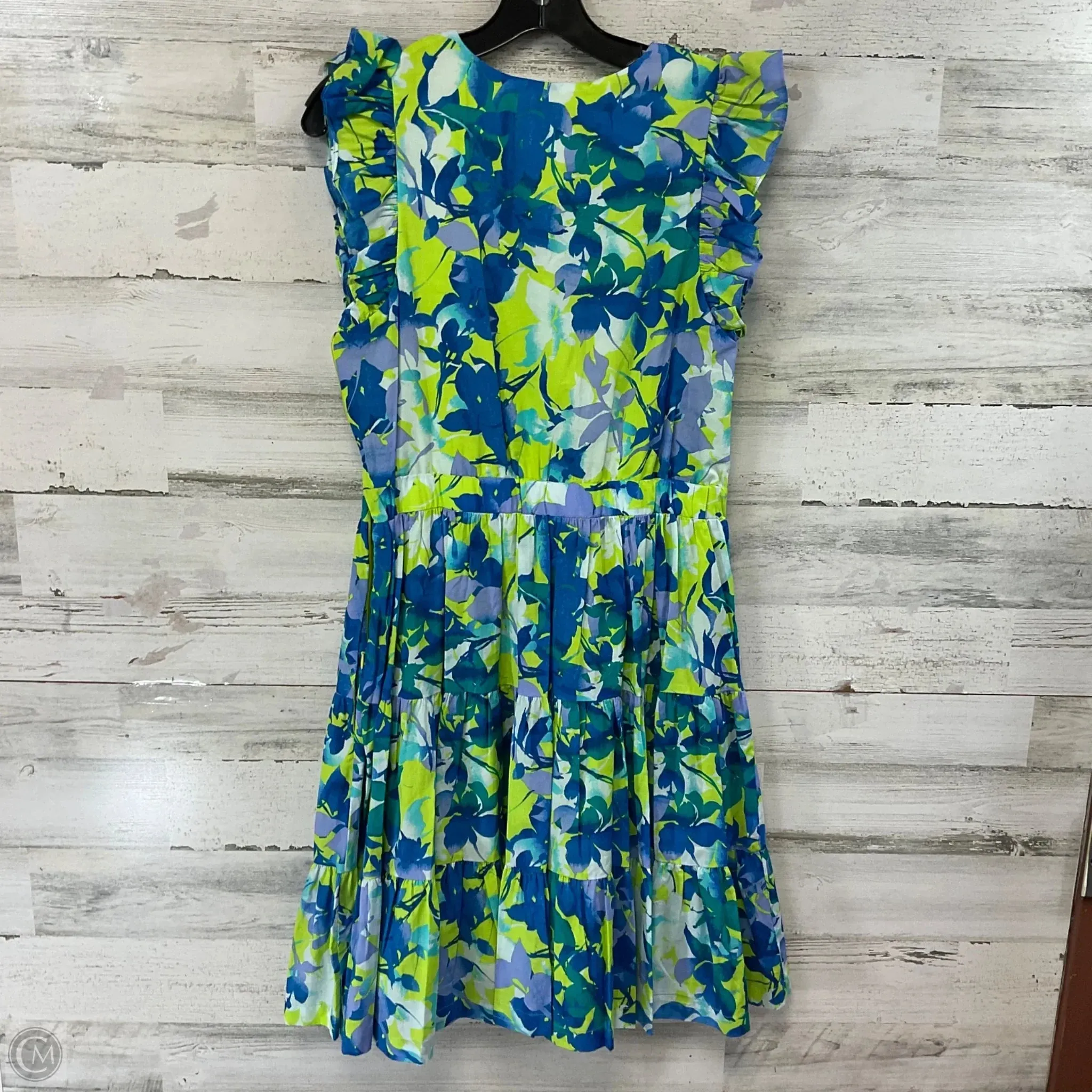 Dress Casual Short By Taylor In Blue & Green, Size: M