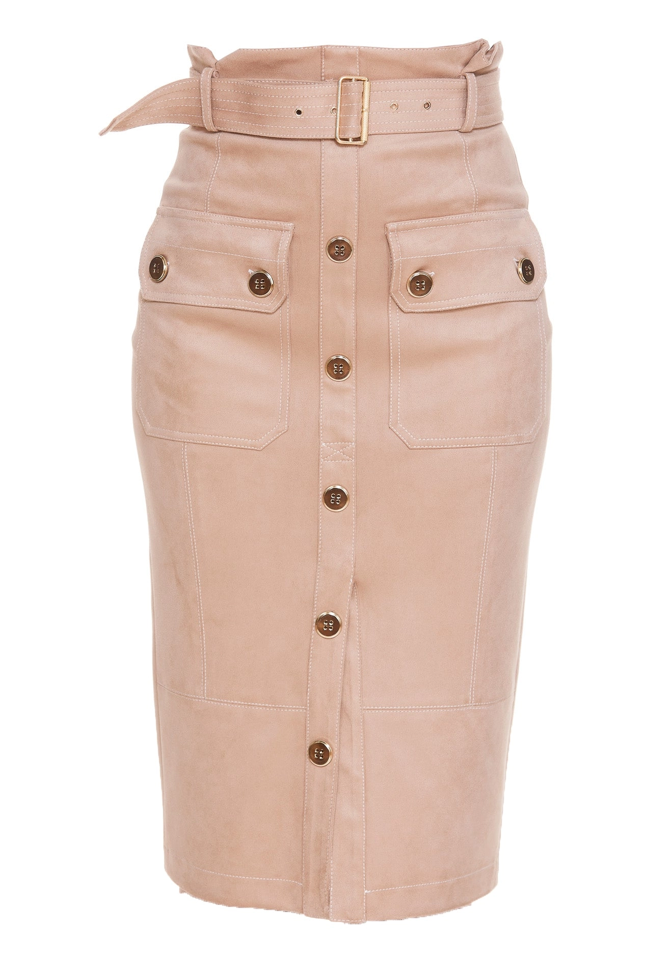 Elisabetta Franchi Buttoned Midi Pencil Skirt