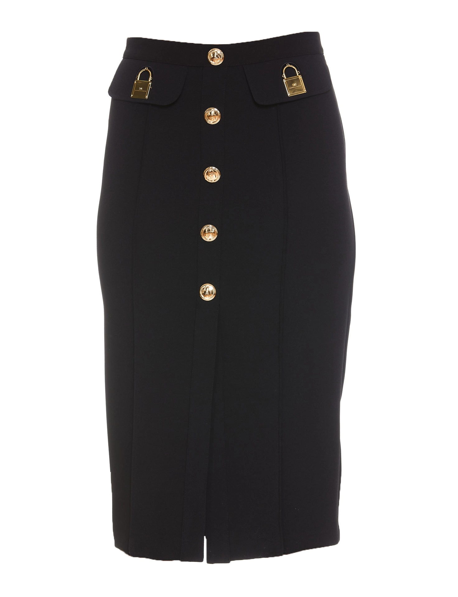 Elisabetta Franchi Front Slit Midi Pencil Skirt