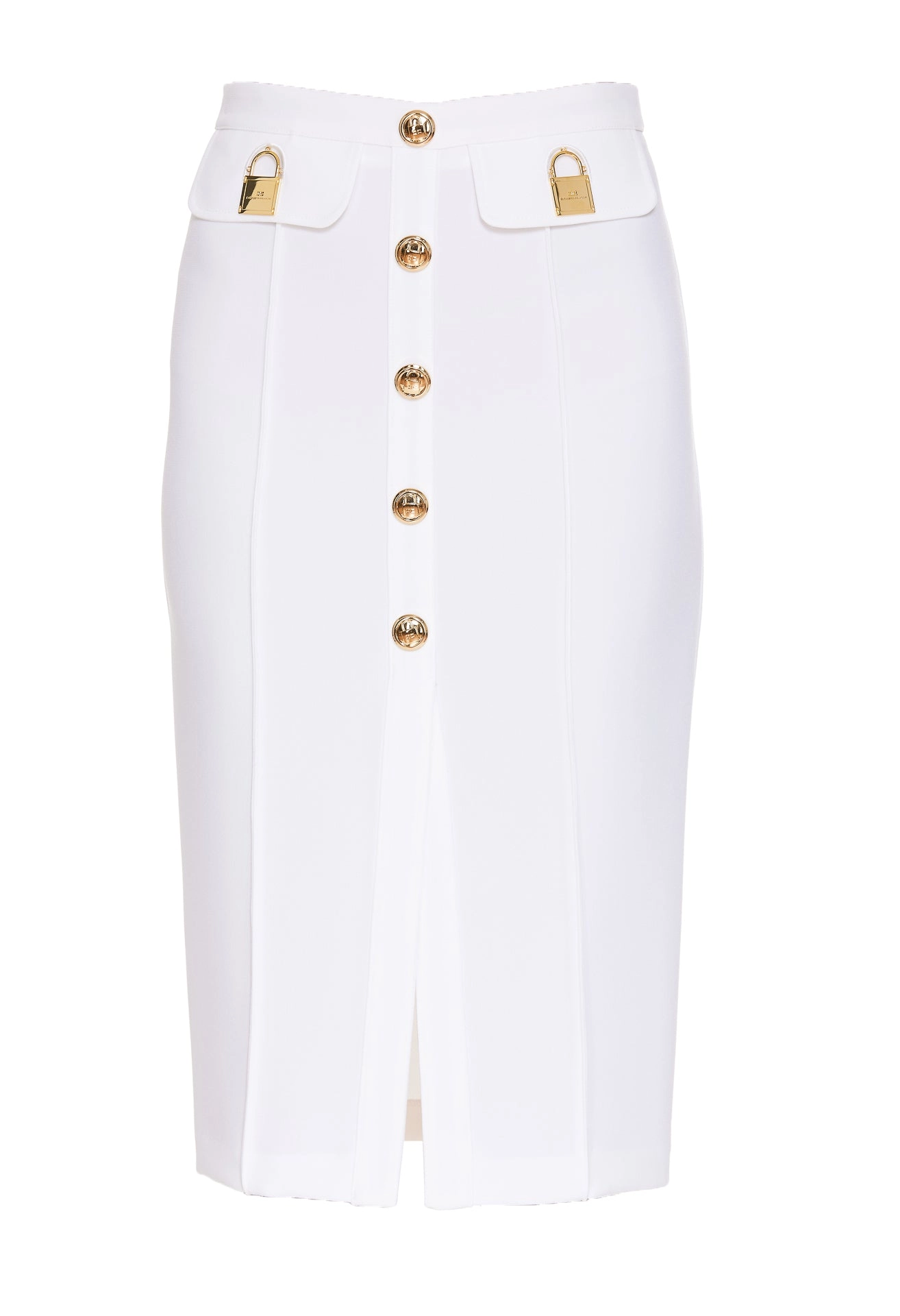 Elisabetta Franchi Front Slit Midi Pencil Skirt