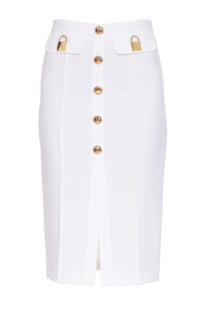 Elisabetta Franchi Front Slit Midi Pencil Skirt