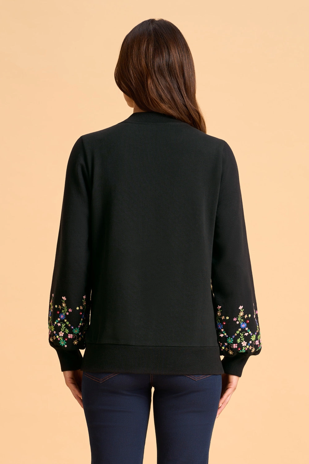 Embellished Cotton Sweater - Black