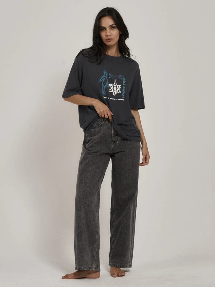Euphoric Co-existence Hemp Box Fit Tee - Petrol