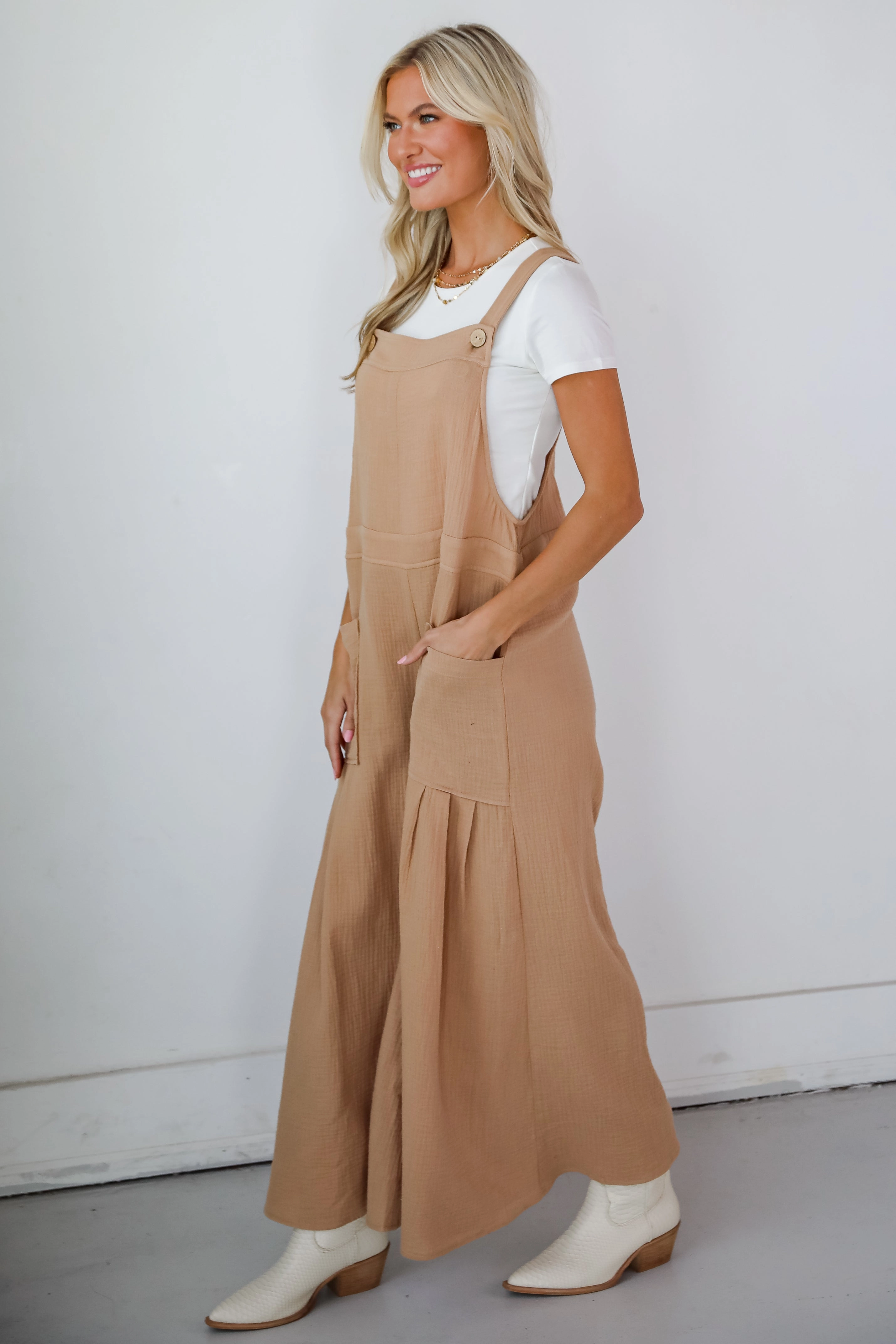 FINAL SALE - Notable Charisma Taupe Linen Overalls