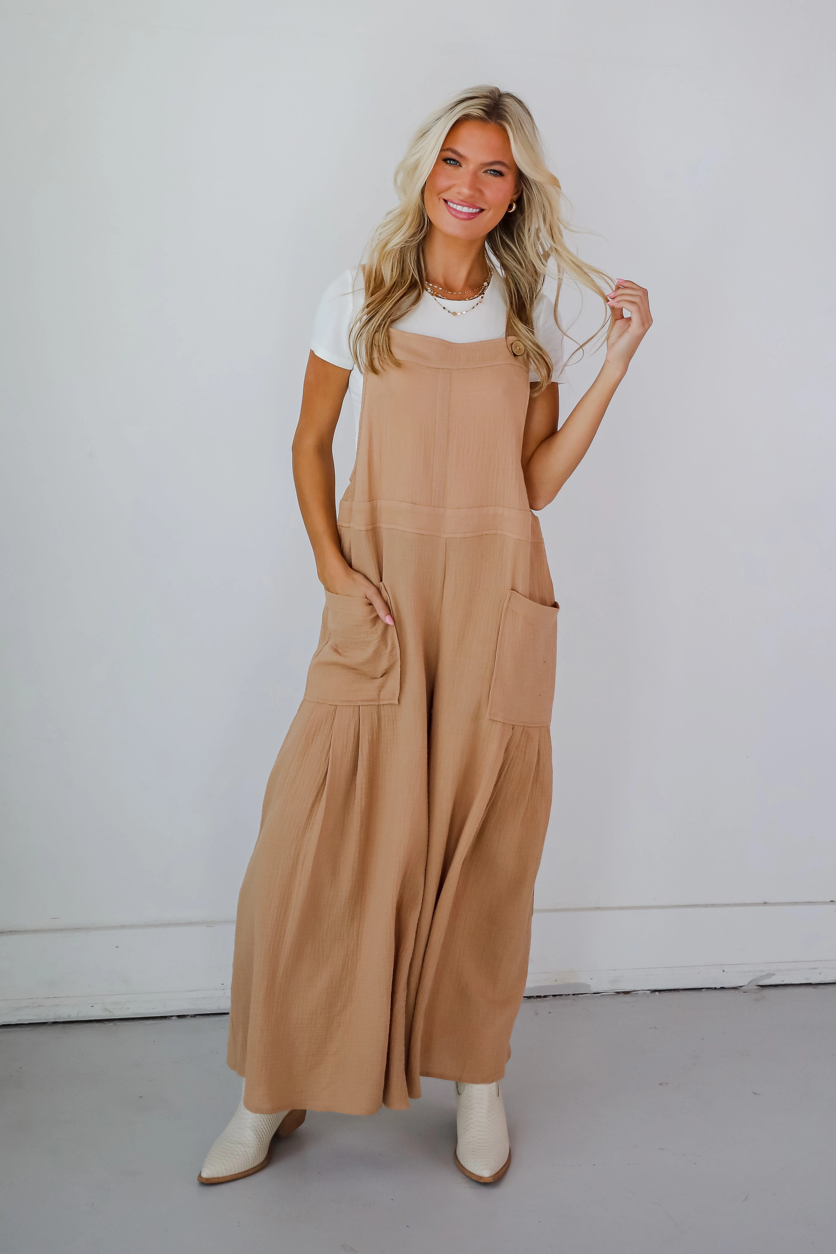 FINAL SALE - Notable Charisma Taupe Linen Overalls