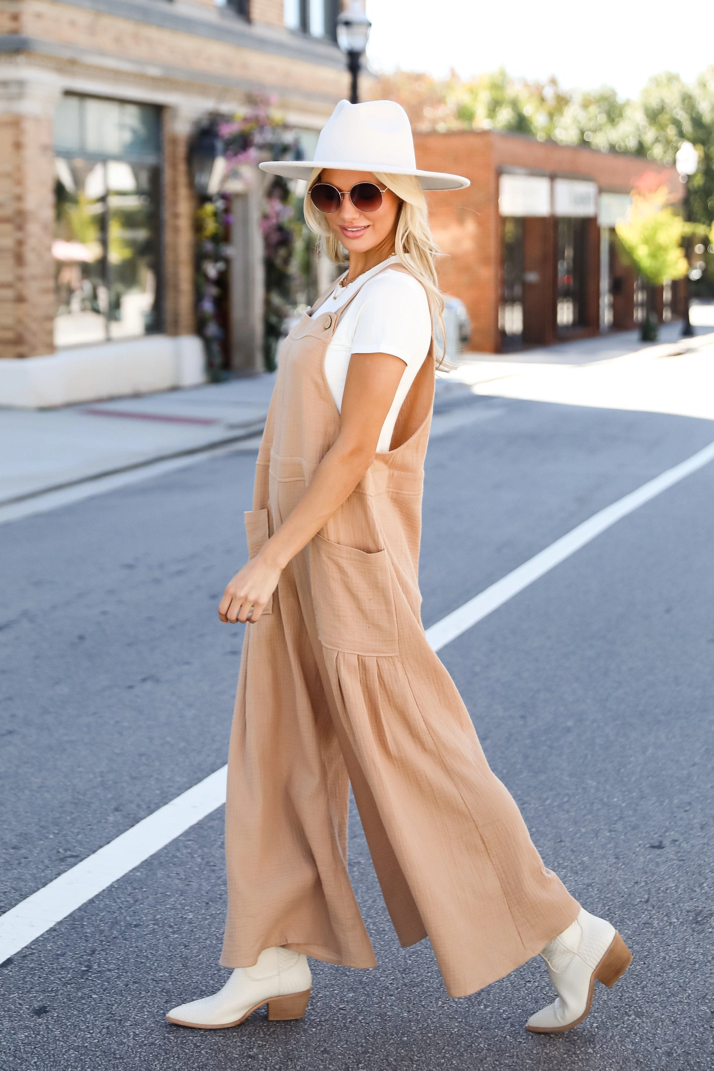 FINAL SALE - Notable Charisma Taupe Linen Overalls