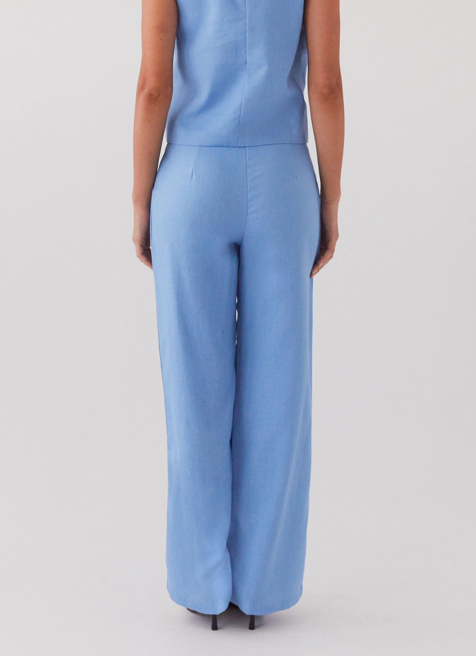 Garden Girls Linen Pants - Sea Breeze
