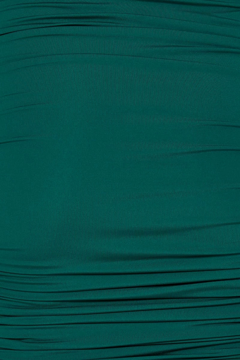Green Midi Skirt Ruched