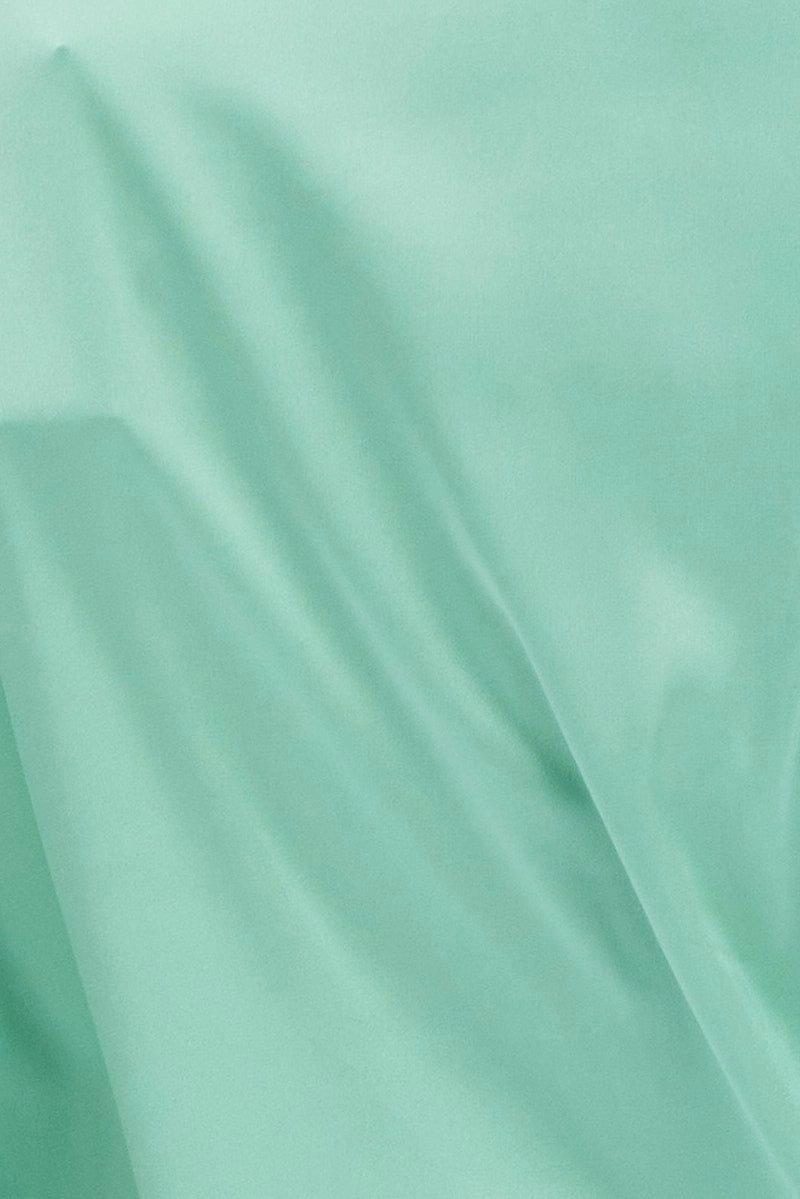 Green Satin Pj Piping Button Through Pyjama Set