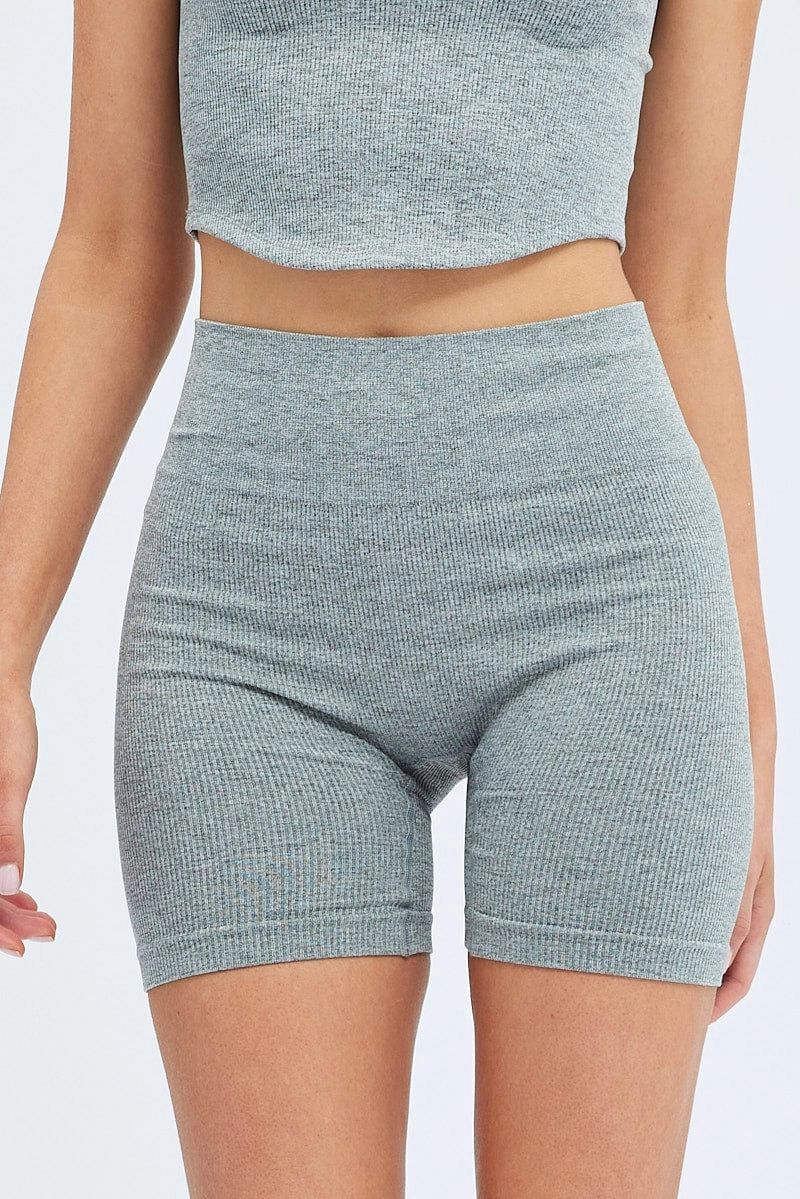 Grey Bike Shorts Seamless