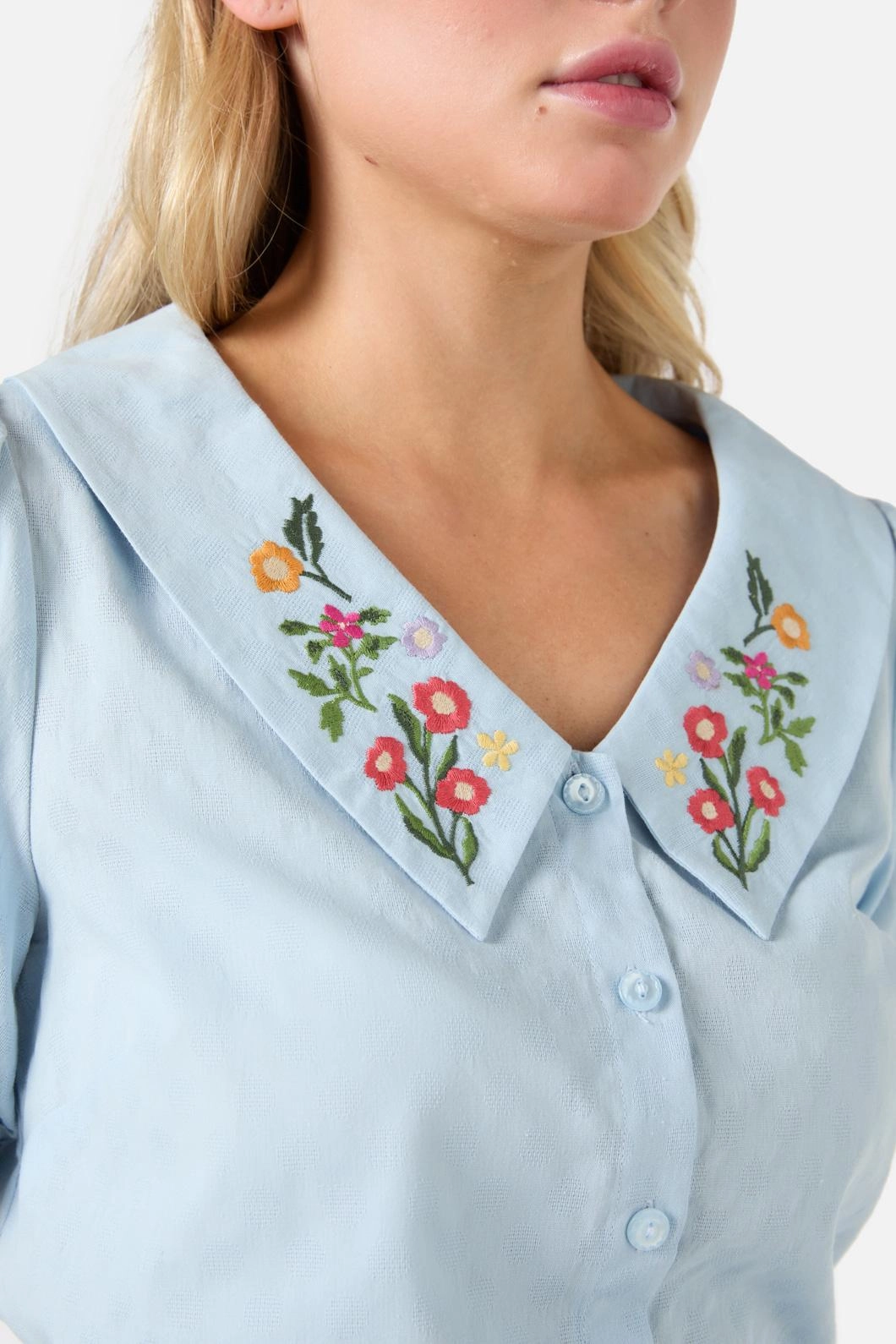 Lattice Embroidered Blouse