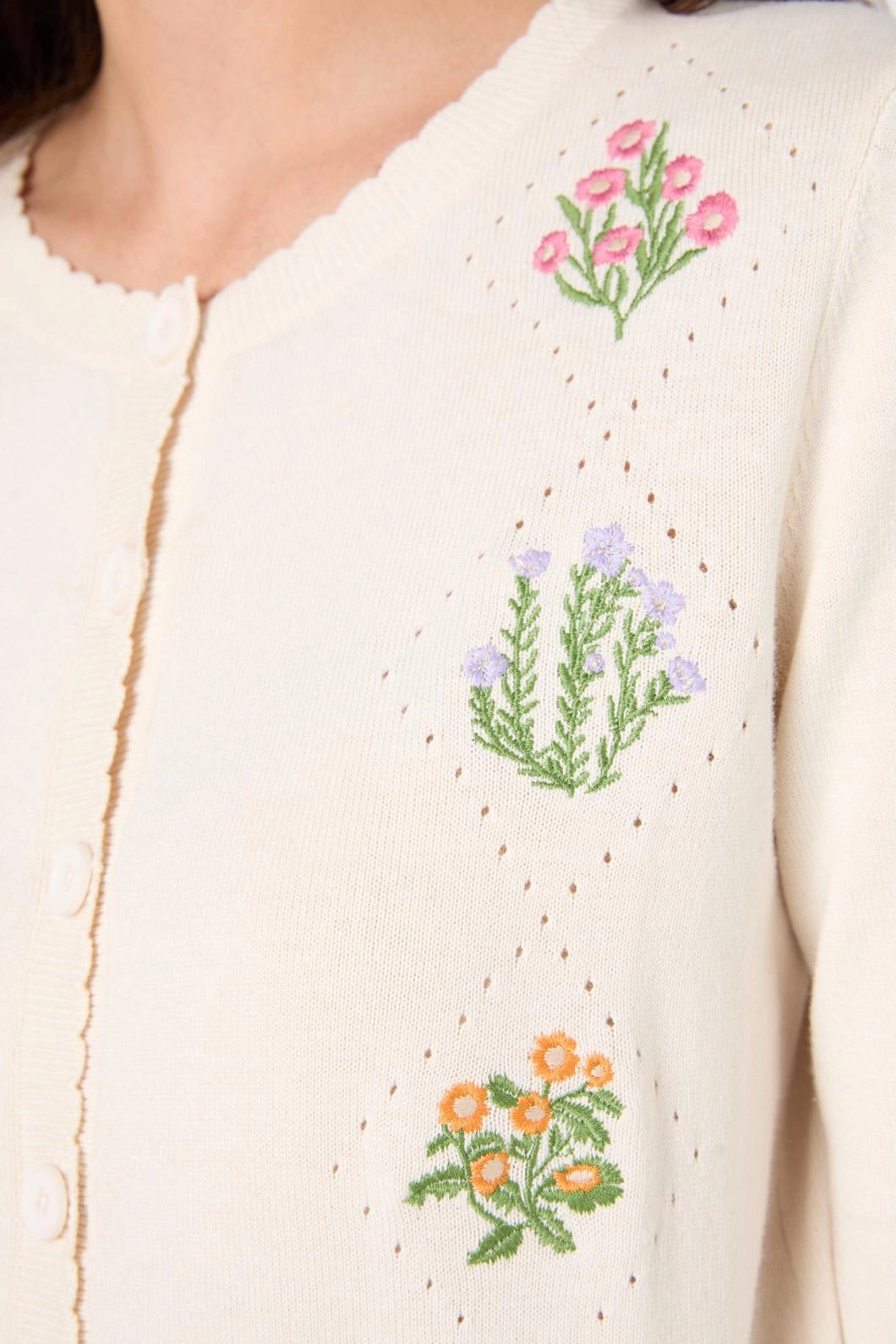 Lattice Embroidered Cardigan