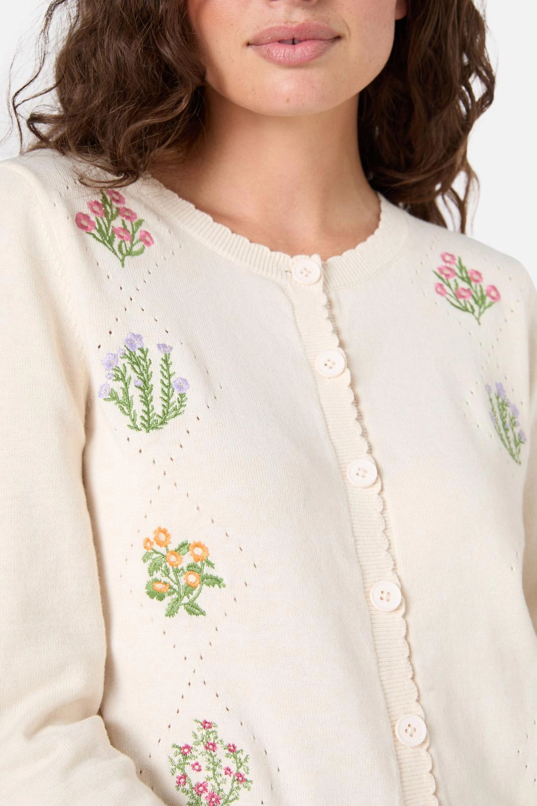 Lattice Embroidered Cardigan
