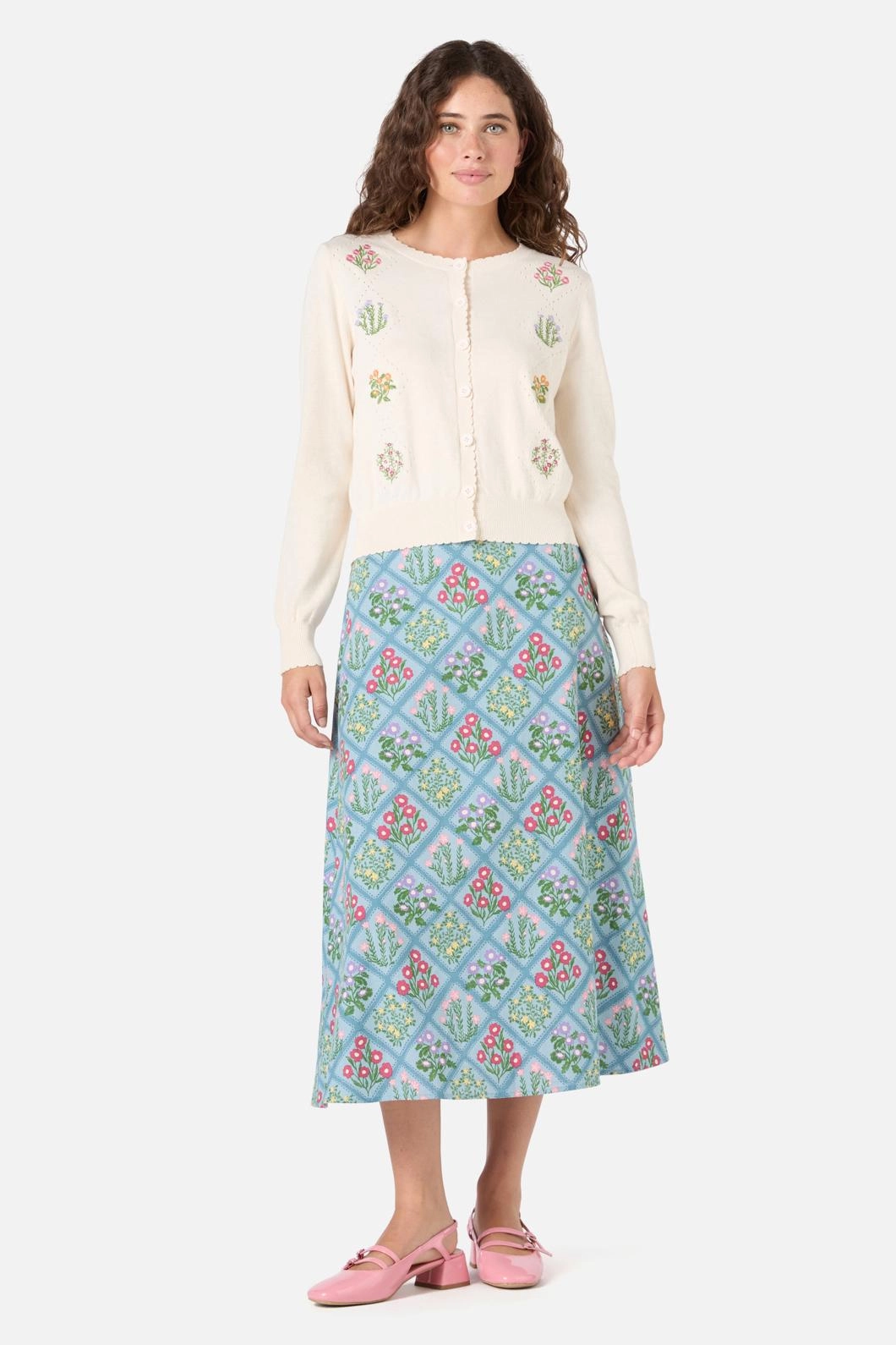 Lattice Embroidered Cardigan