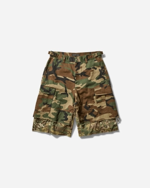 Layered Skirt Cargo Shorts Camo