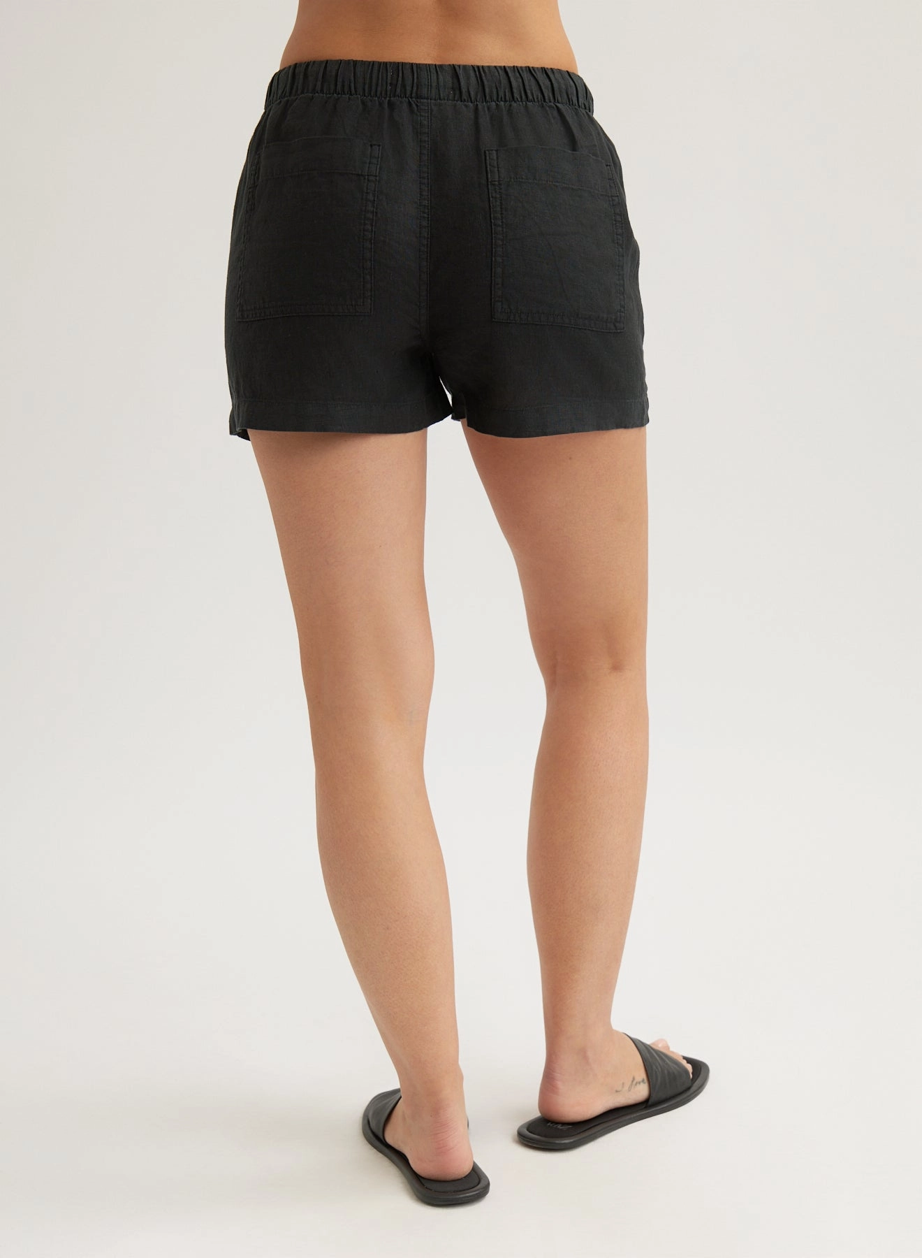 Linen Pocket Short - Black