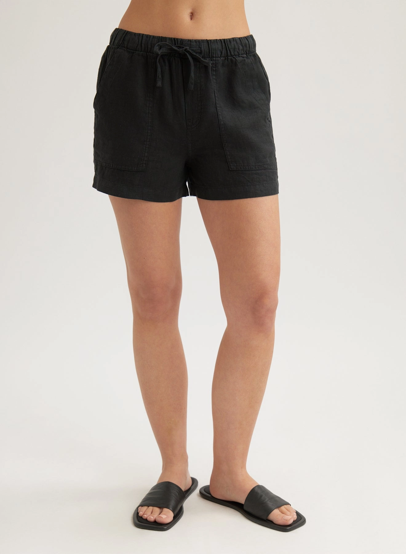 Linen Pocket Short - Black