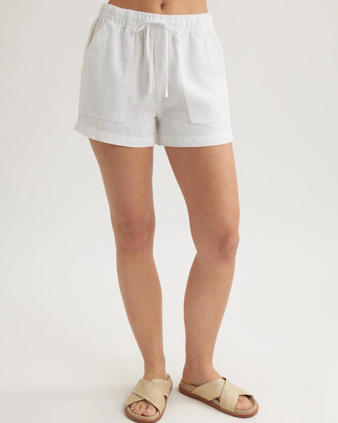 Linen Pocket Short - White