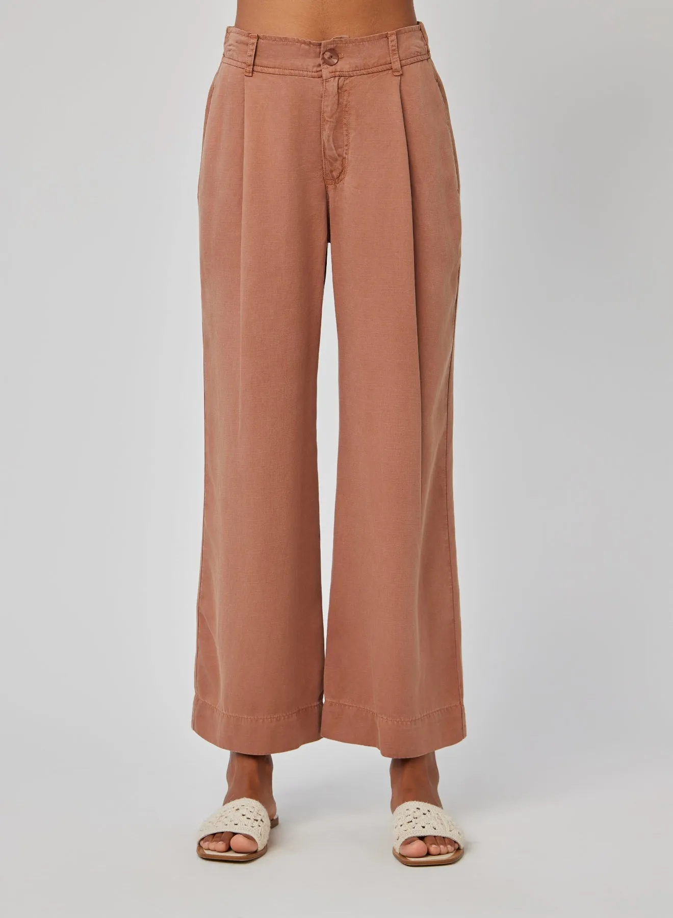 Marina Pleated Pant - Sandal Brown