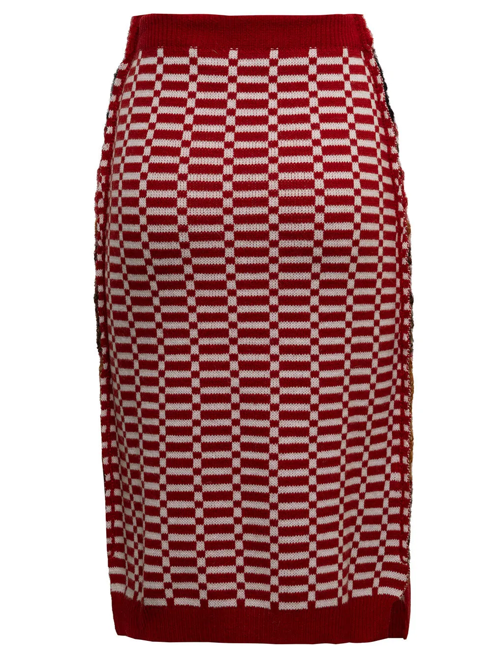 Marni Mix-Print High Waist Knitted Midi Pencil Skirt