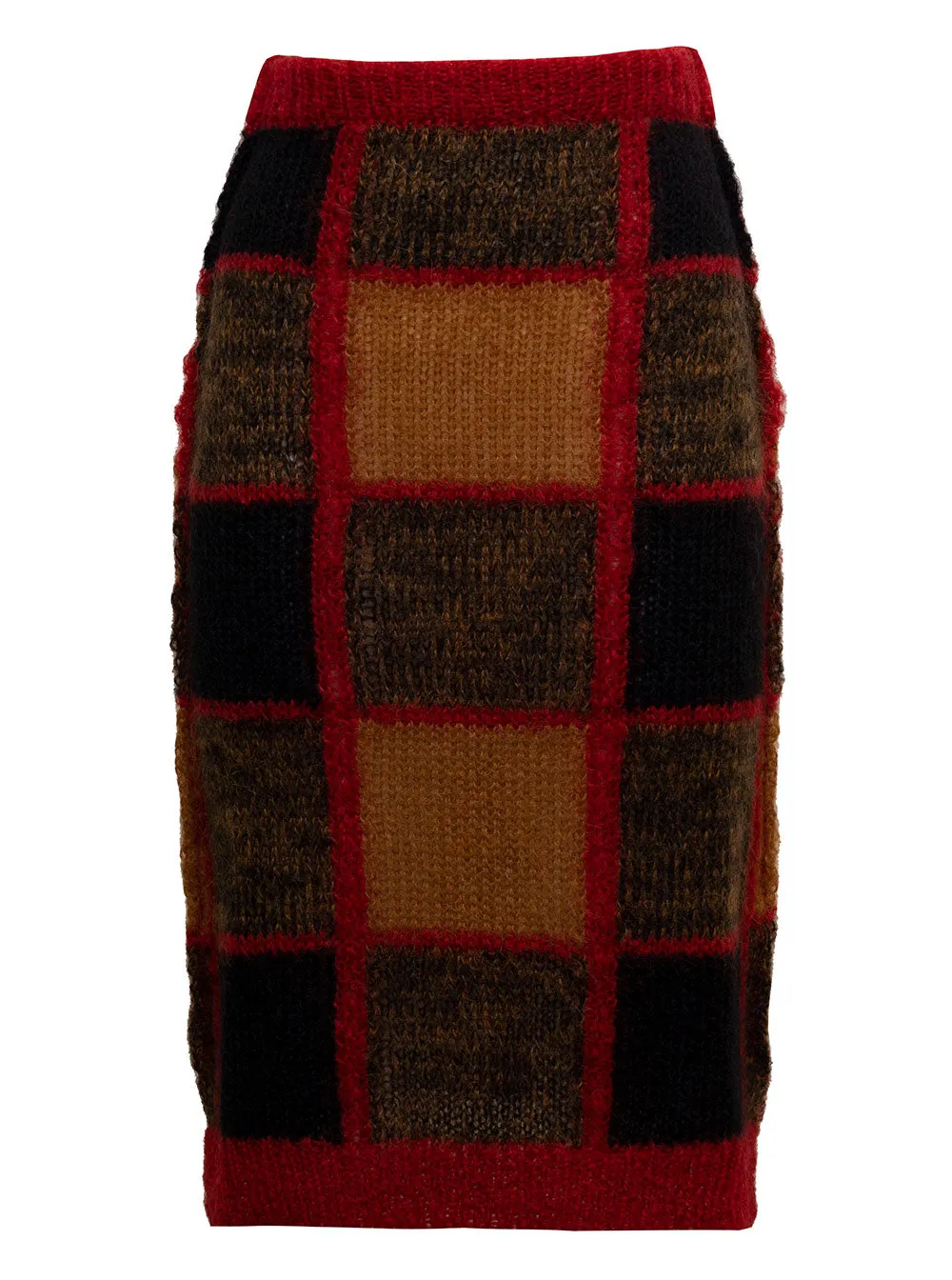 Marni Mix-Print High Waist Knitted Midi Pencil Skirt
