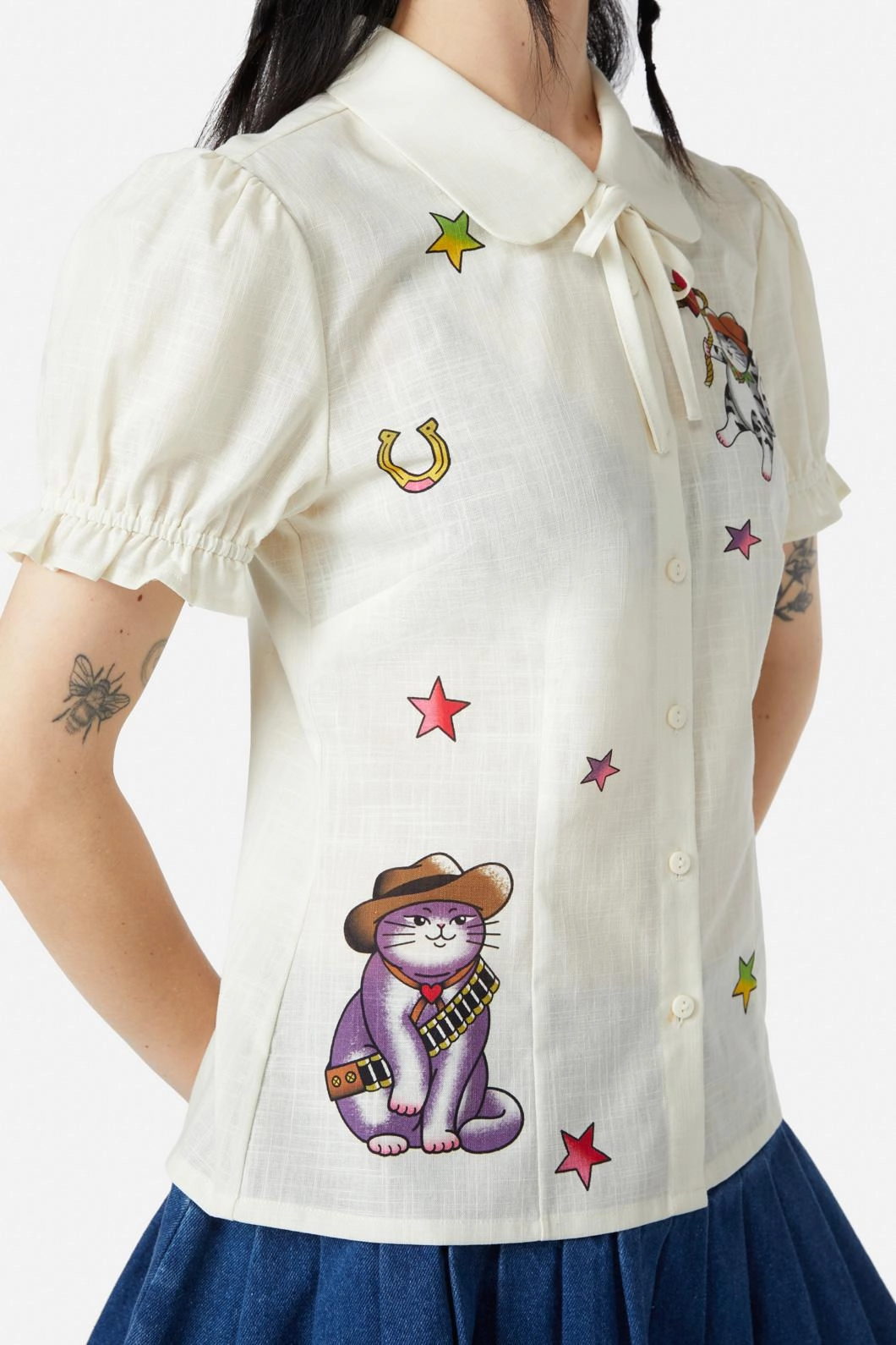 Meowdy Badge Blouse