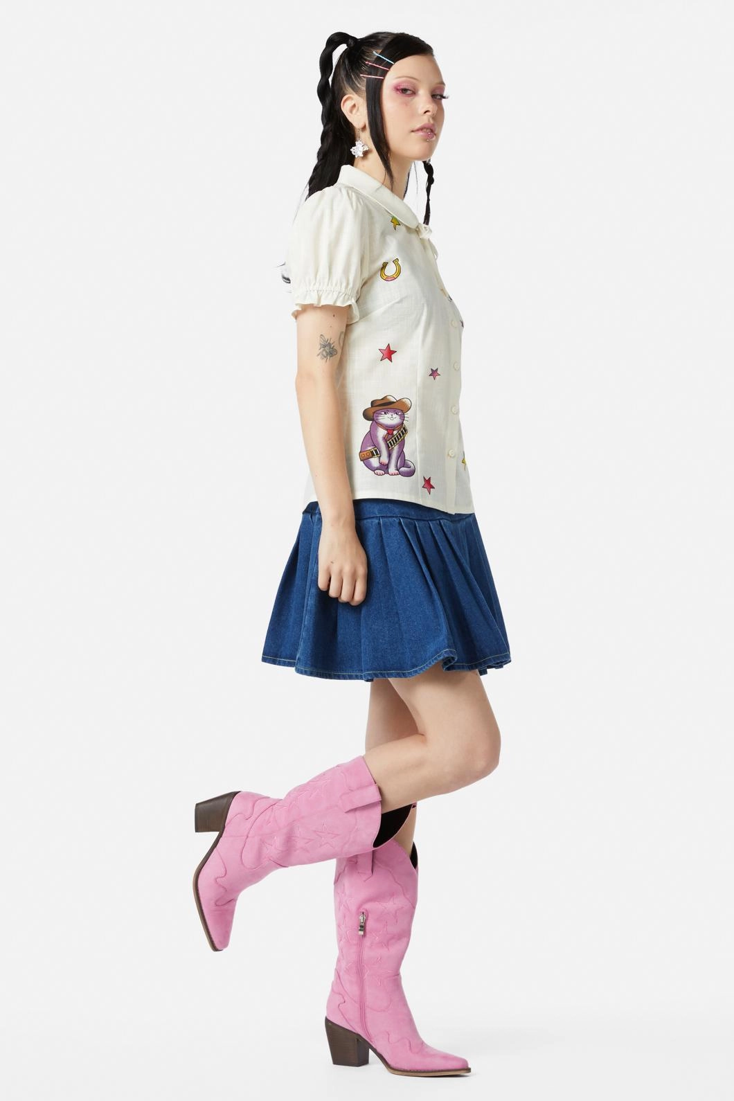 Meowdy Badge Blouse