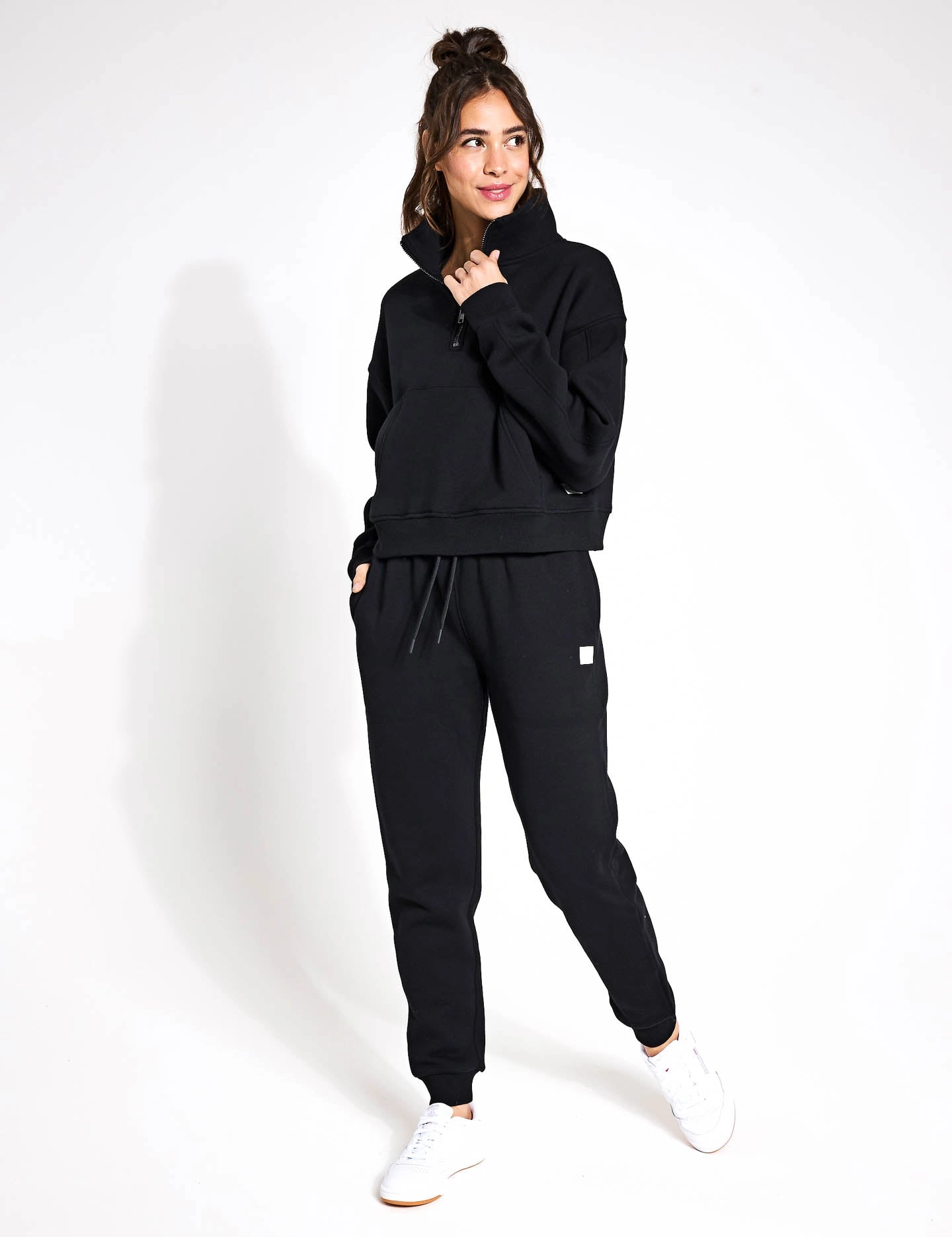 Millie Slim Fleece Track Pant - Black
