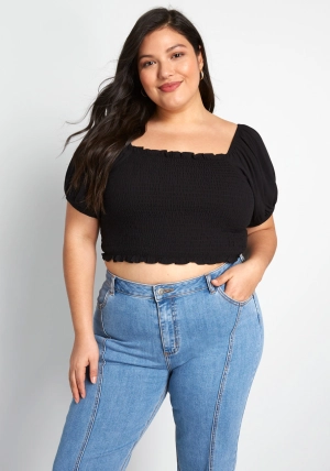 ModCloth x Collectif Talking Smock Crop Top