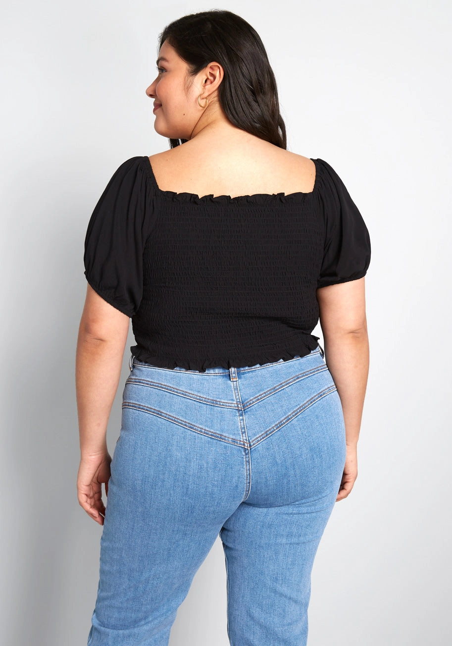 ModCloth x Collectif Talking Smock Crop Top