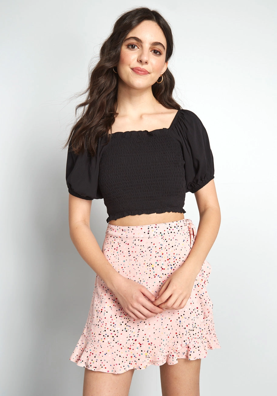ModCloth x Collectif Talking Smock Crop Top