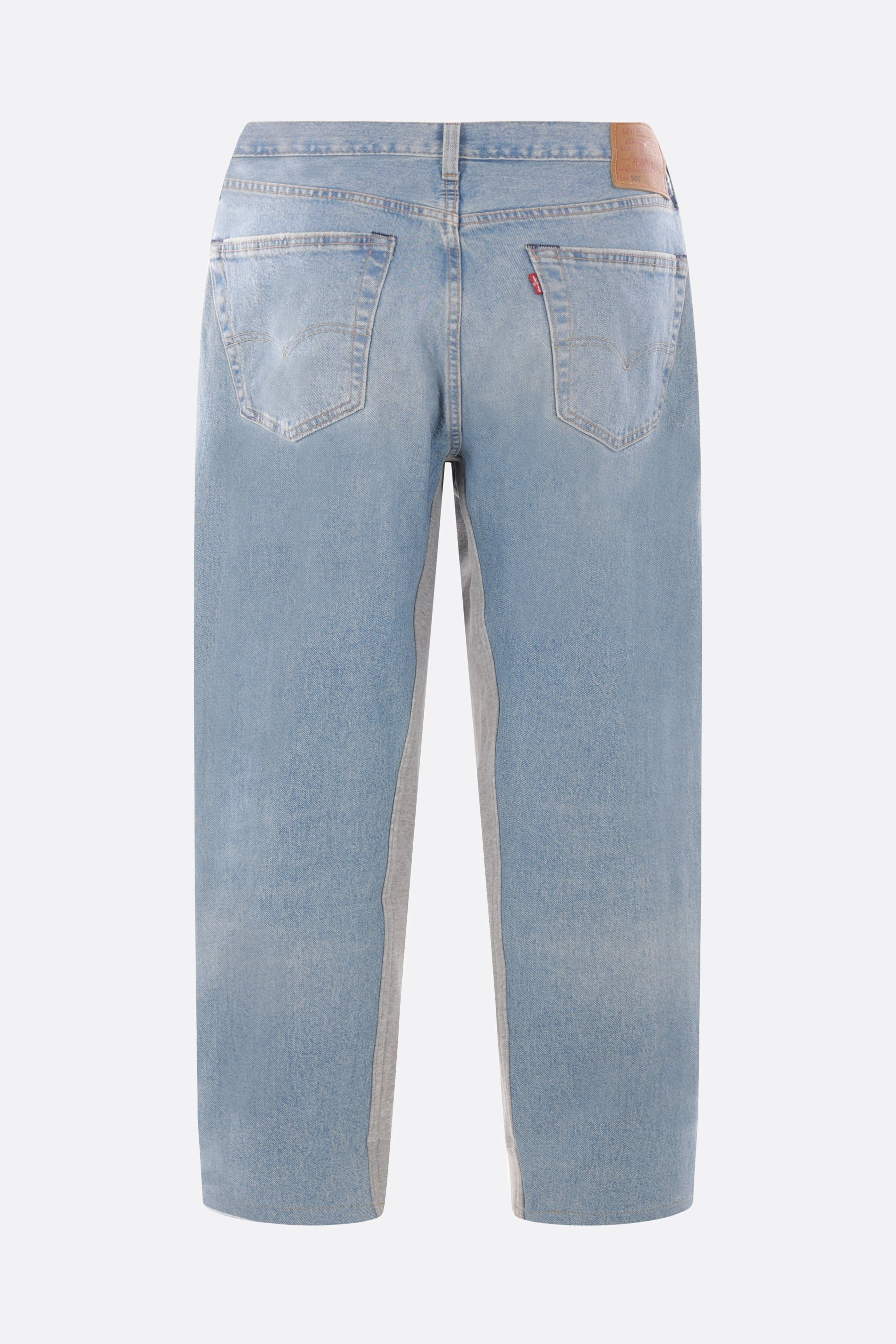 Overjogging trousers in jersey and denim