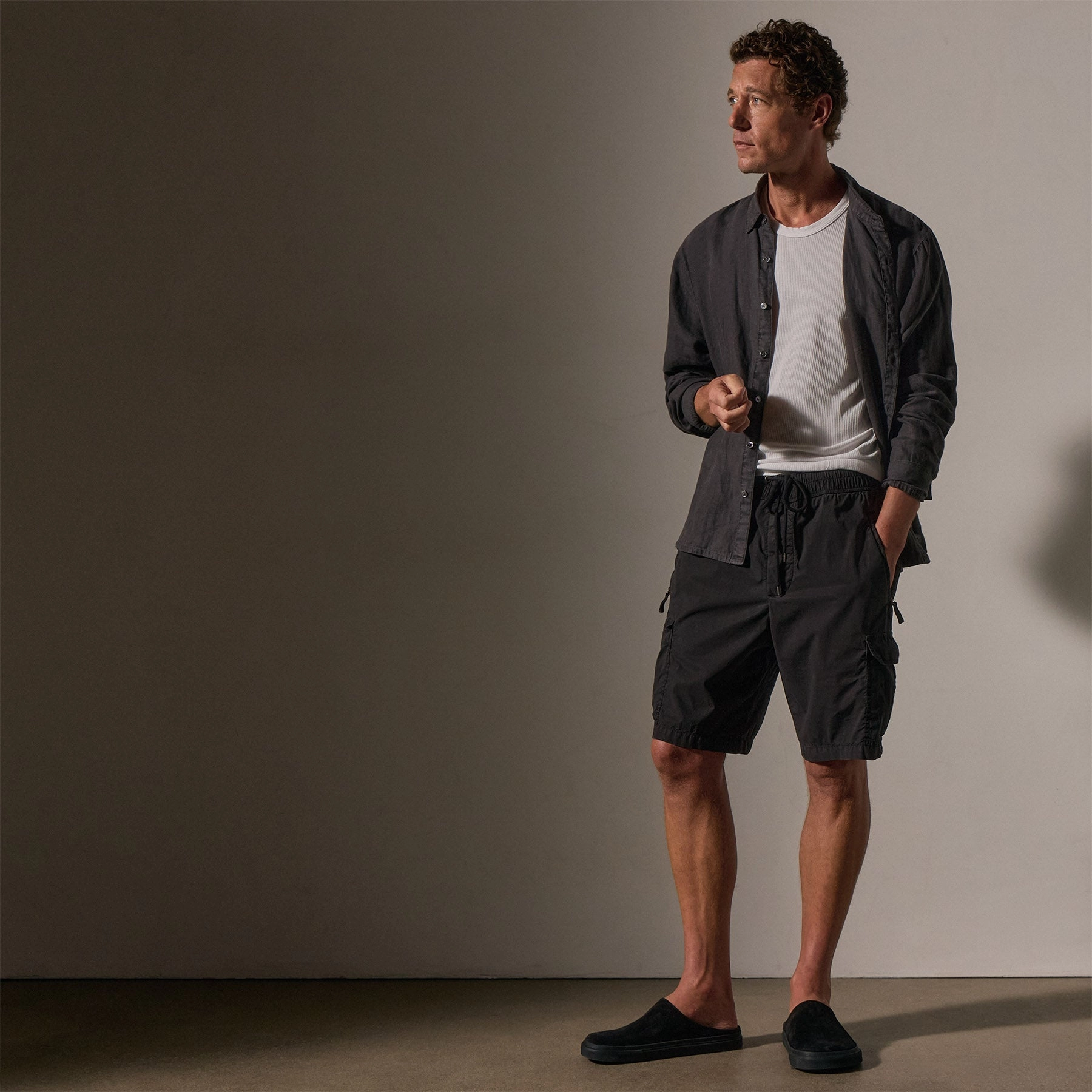 Parachute Poplin Cargo Short - Black