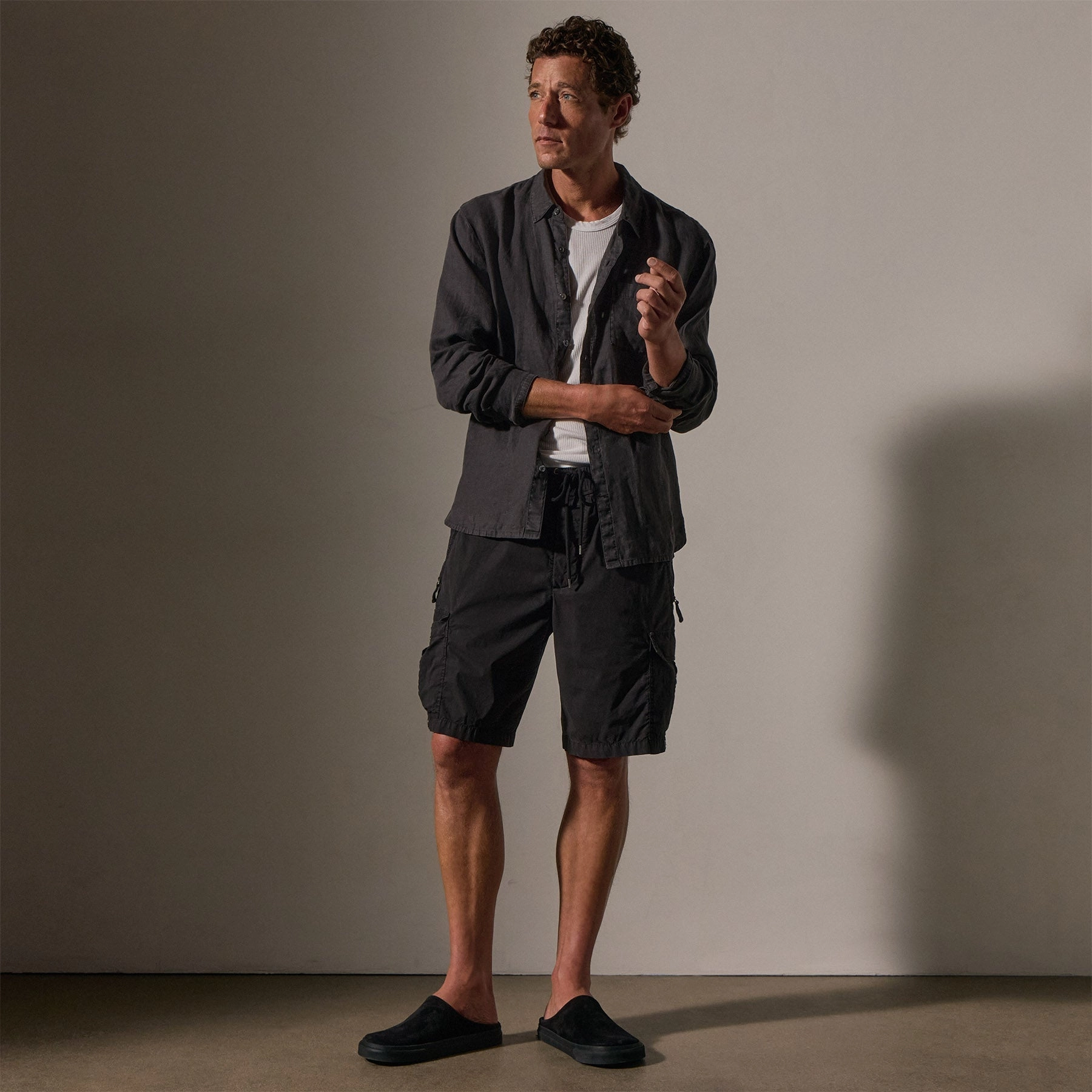 Parachute Poplin Cargo Short - Black