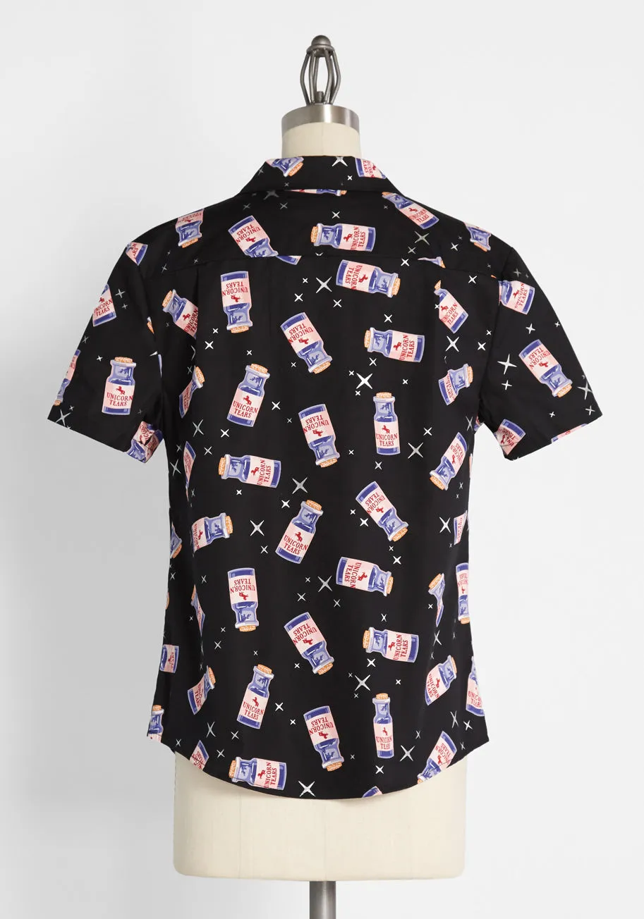 Pass the Unicorn Tears Button-Up Blouse