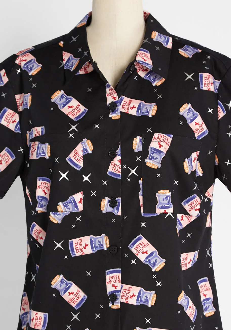 Pass the Unicorn Tears Button-Up Blouse