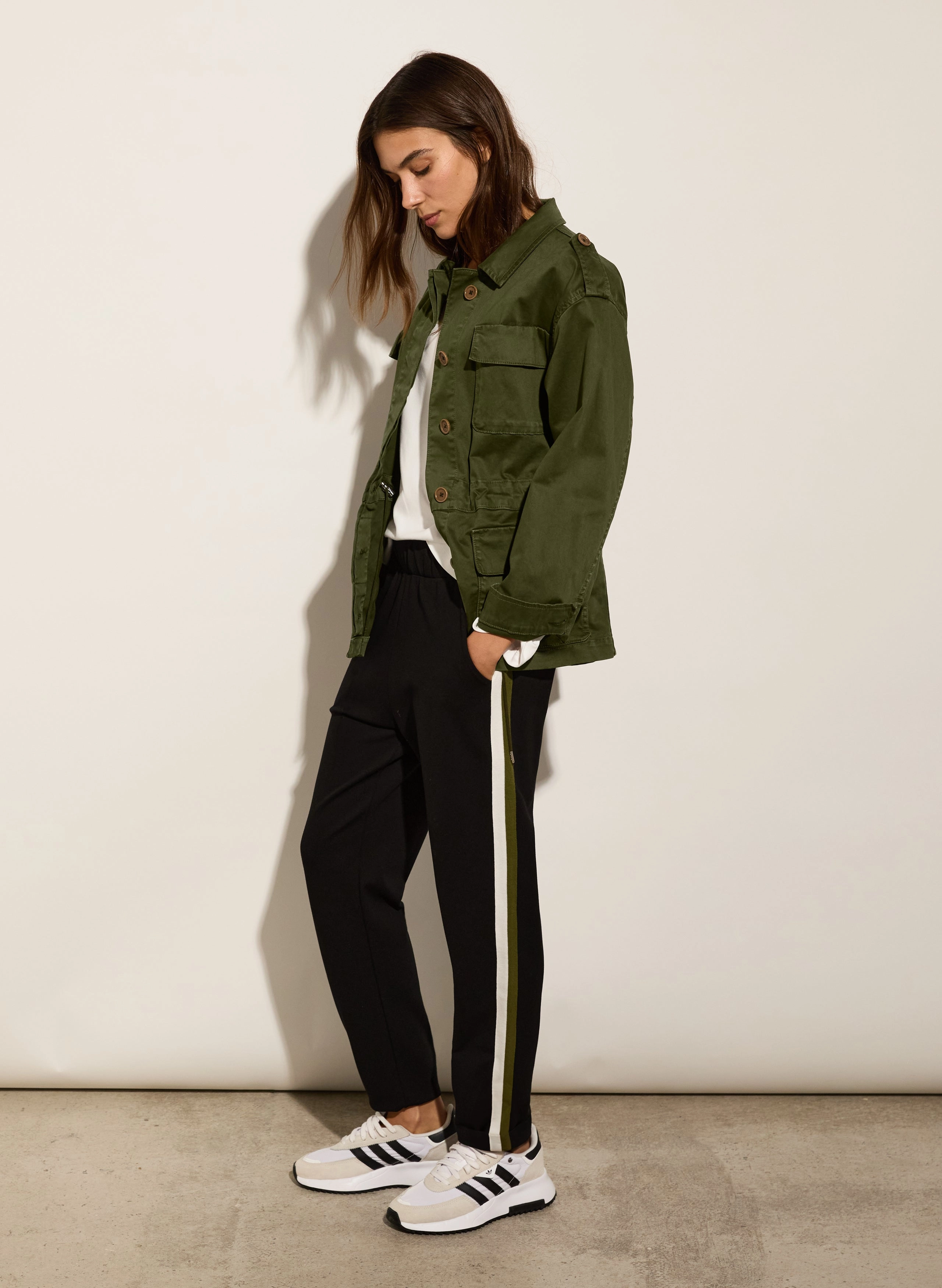 Petite Jay Side Stripe Tapered Trousers