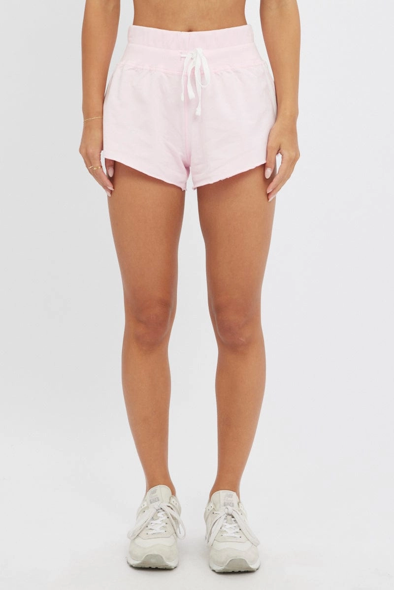 Pink Track Shorts Low Rise