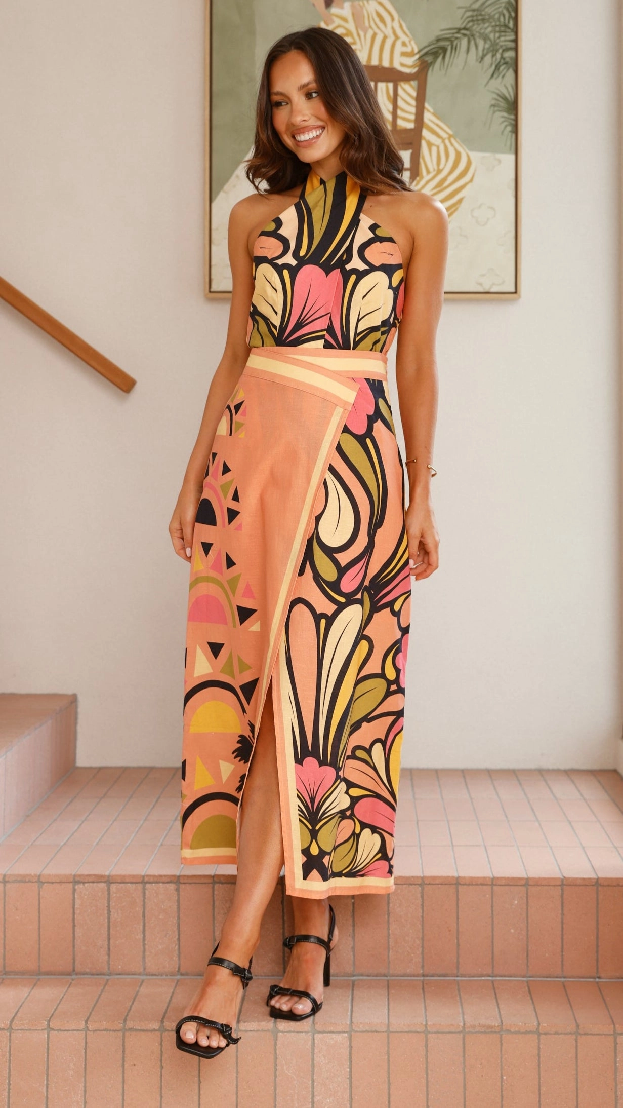 Portugal Tailored Maxi Skirt - Melon