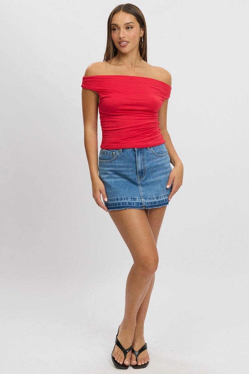 Red Off Shoulder Top