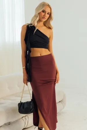 Red Supersoft Maxi Skirt Side Split
